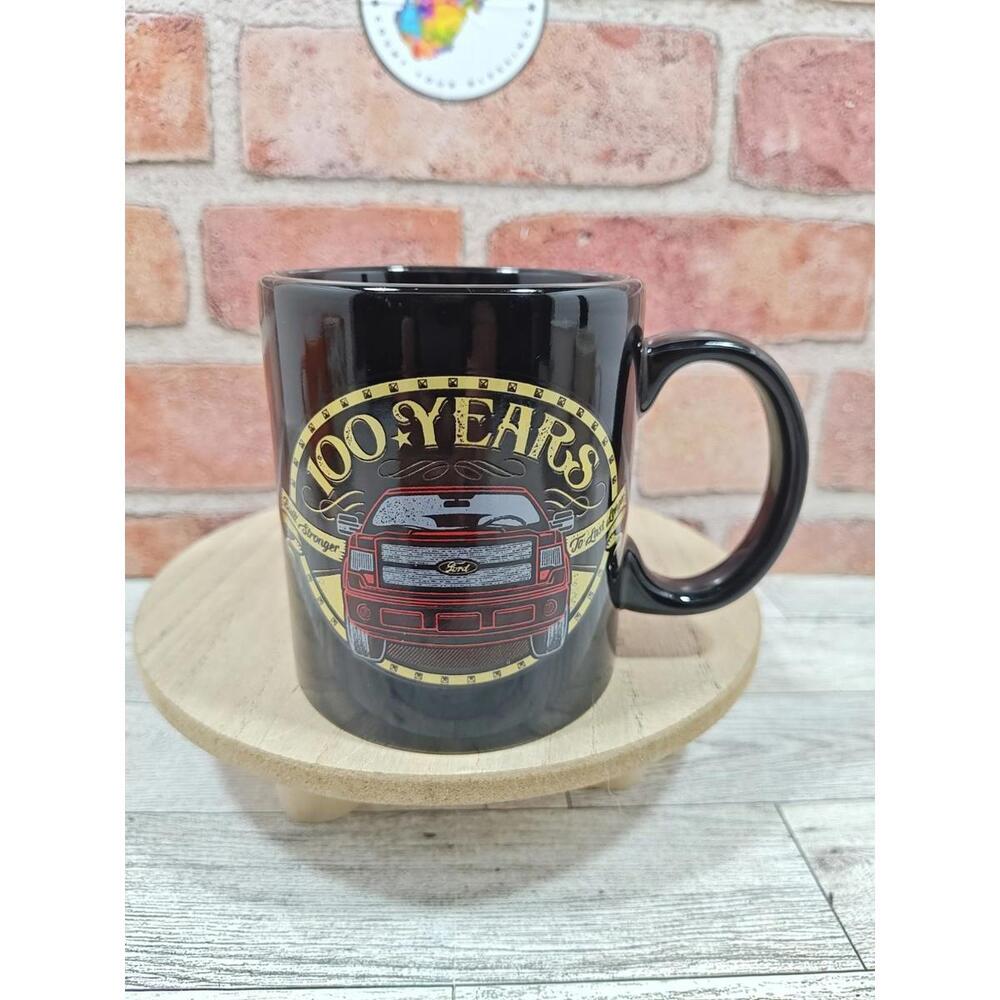 100 Years Ford Motor Co Built Stronger To Last Longer Black Ceramic Coffee Mug